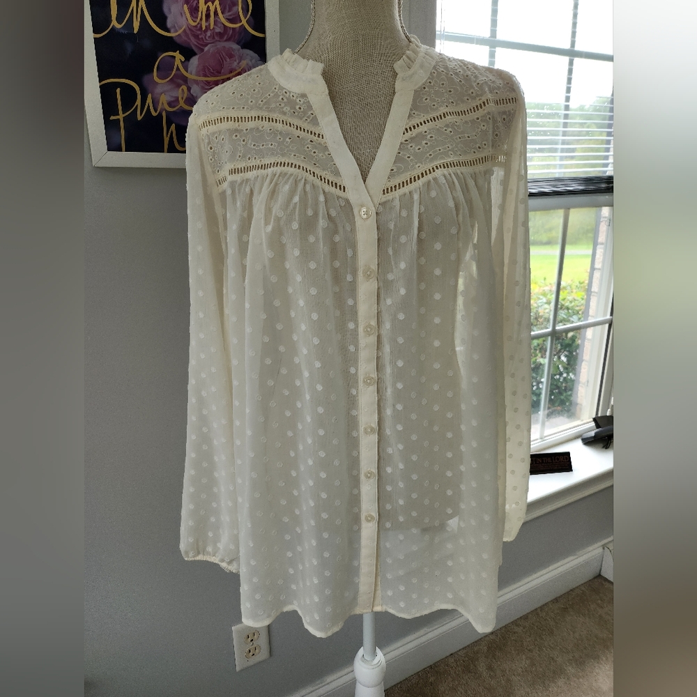 Torrid Chiffon Clip Dot Top